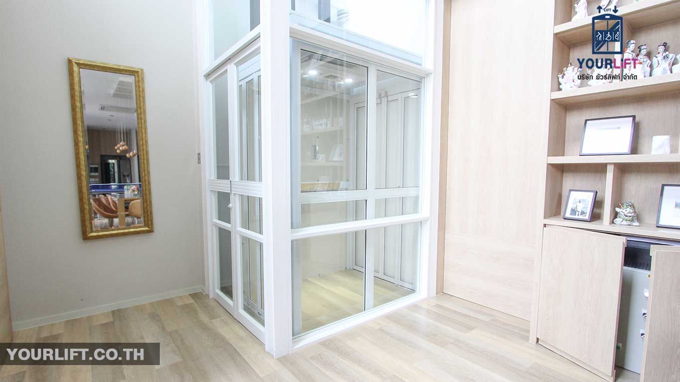 ตัวอย่างผลงานการติดตั้งลิฟท์บ้านรุ่นมาตรฐาน