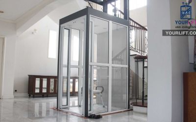 ผลงานการติดตั้งลิฟท์บ้าน แบบเต็มตัว ที่เลคไซด์ บางนา สมุทรปราการ