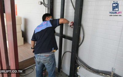 ผลงานการติดตั้งลิฟท์แบบครึ่งท่อน 2 ชั้นที่นนทบุรี (บางใหญ่)