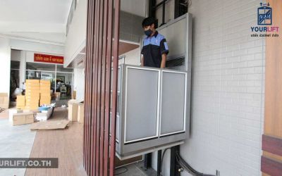 ผลงานการติดตั้งลิฟท์แบบครึ่งท่อน 2 ชั้นที่นนทบุรี (บางใหญ่)