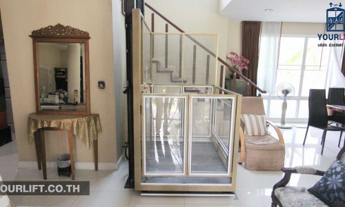 ผลงานการติดตั้งลิฟท์ครึ่งท่อน 2 ชั้น ที่ กรุงเทพฯ (วัชรพล)
