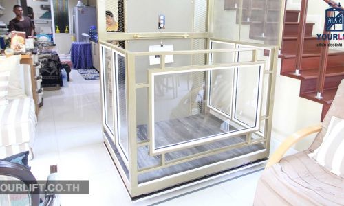 ผลงานการติดตั้งลิฟท์ครึ่งท่อน 2 ชั้น ที่ กรุงเทพฯ (วัชรพล)